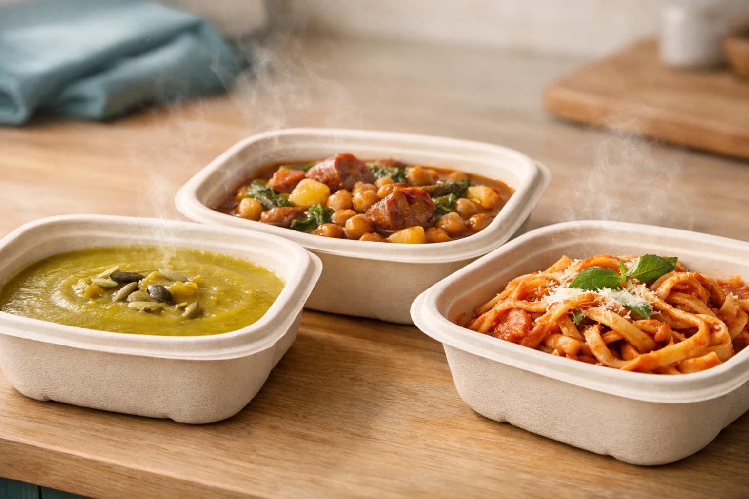 Variedad de tuppers con comida